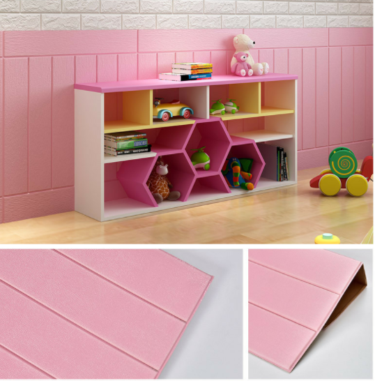 现代设计环保自粘儿童房墙贴3D砖纹墙贴